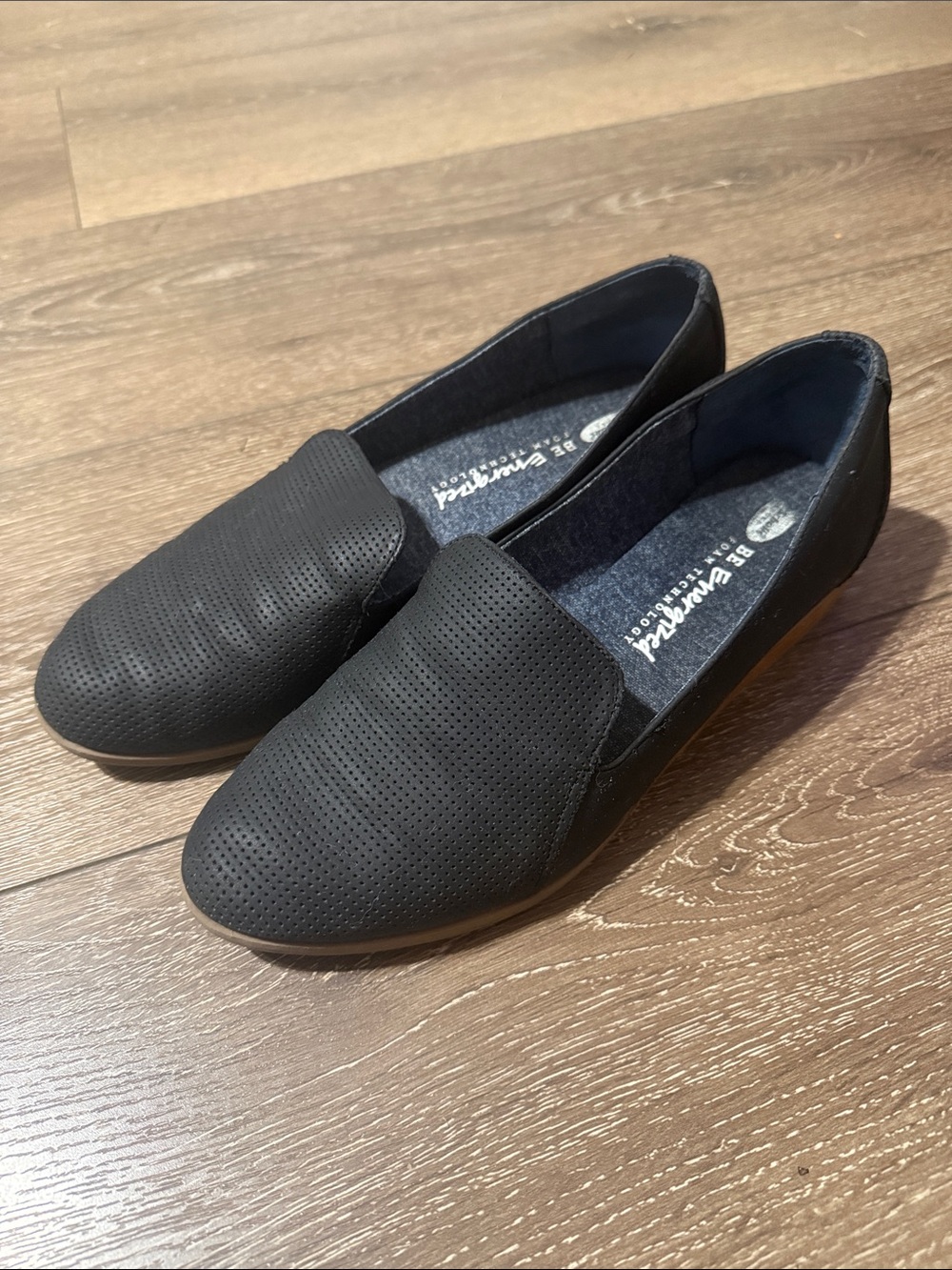 Dr. Scholl's Women's Black Perforated Slip-On Flats
